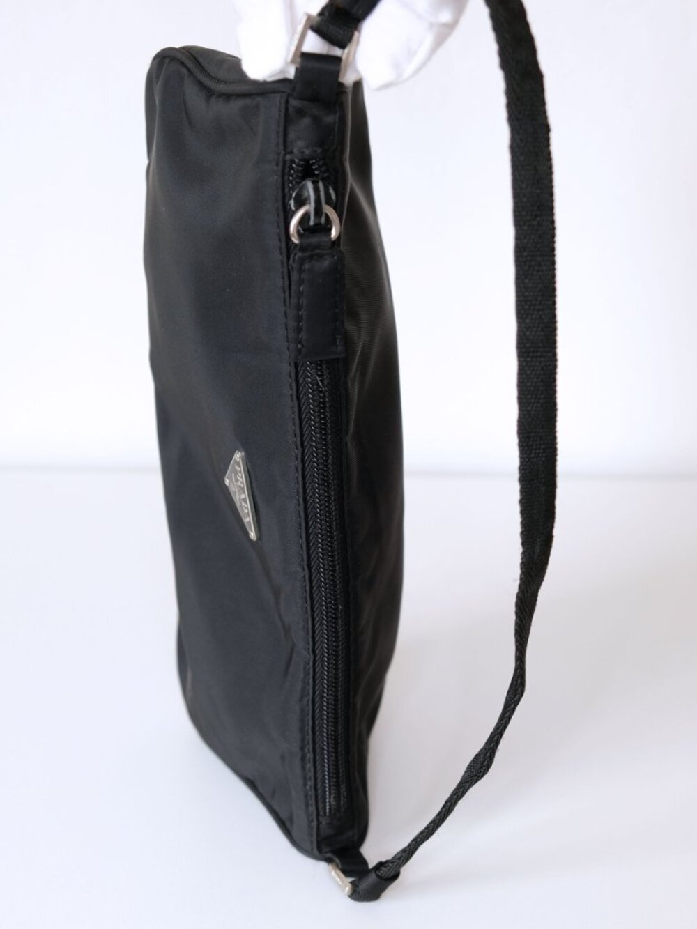 Prada Y2K Archival Tessuto Nylon Shoulder Bag, Baguette, Black - Picture 7 of 15